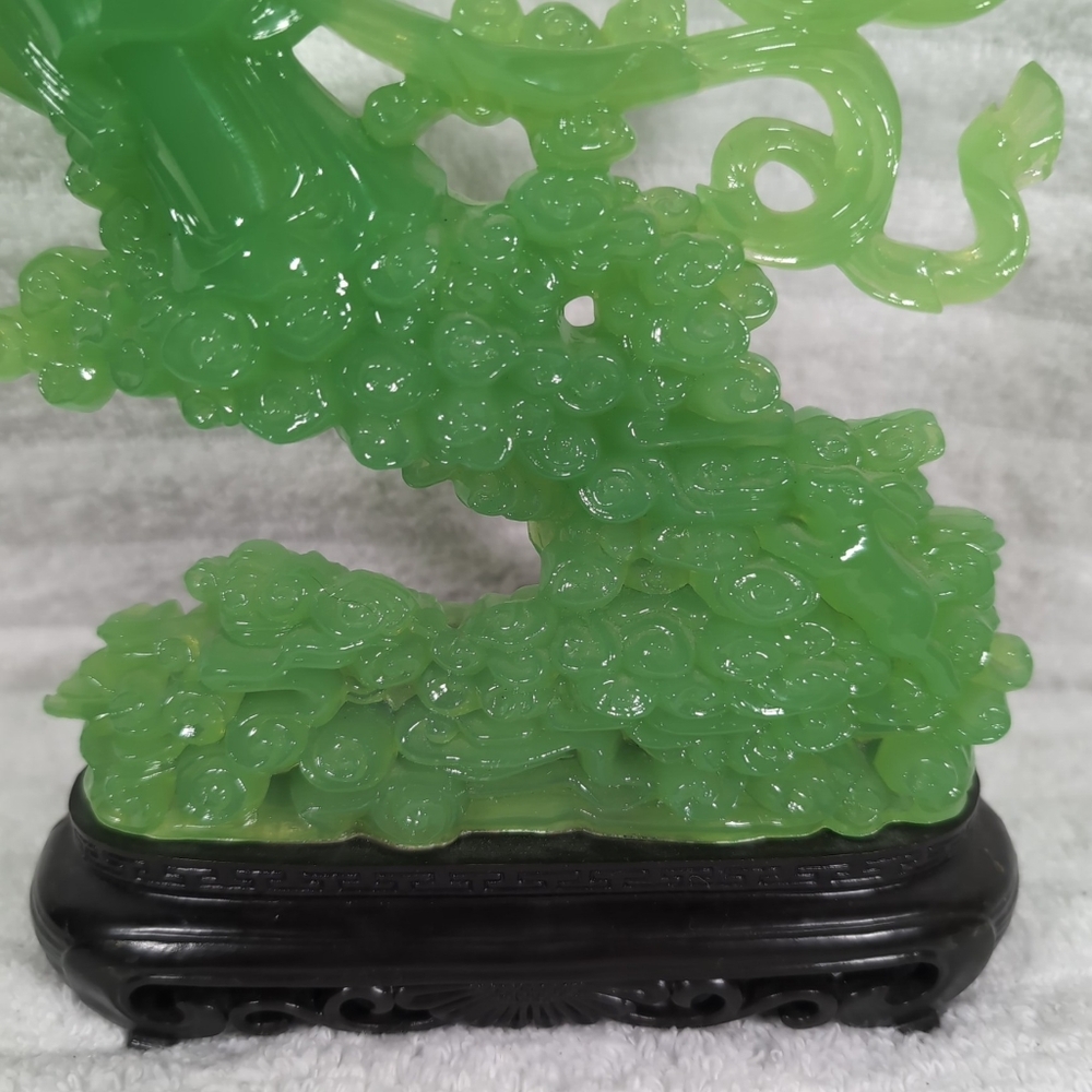 Vita Faux Jade Asian Woman Hong Kong Figure Girl Statue Decor Plastic Vintage - Picture 3 of 9